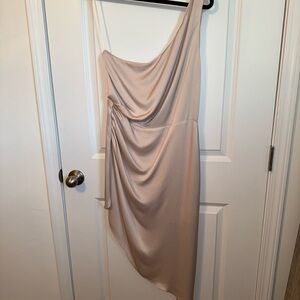 Ramy Brook Asymmetrical One-Shoulder Dress in Cream